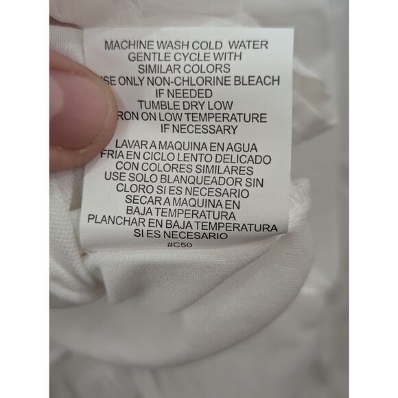 Romantic billowy cream v-neck blouse by Love And Piece Collective size L - Picture 4 of 9